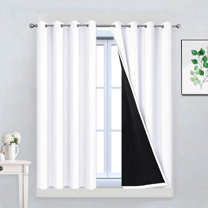 Yakamok Pure White 100% Blackout Curtains 45 Inches Long 52" Wide 2 Panel | by Yakamok