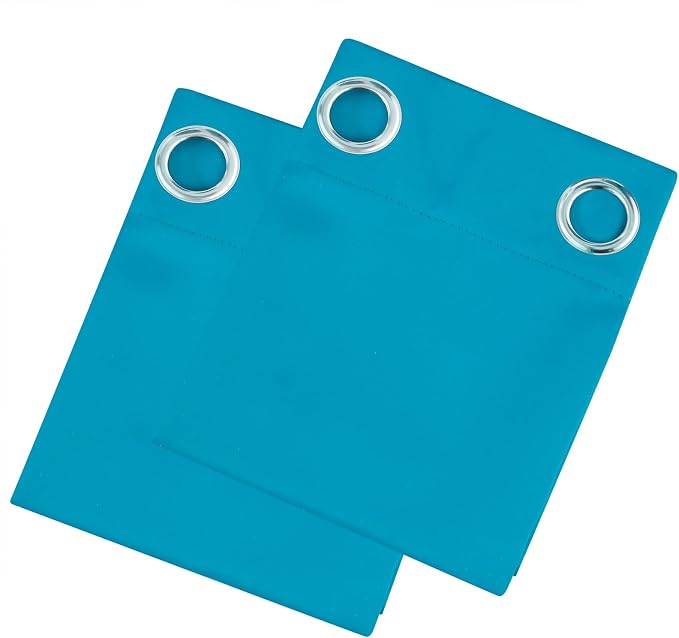 Blackout Curtains 52 x 90 Inch Long Teal Curtains Set of 2 Panels Room - Image 9