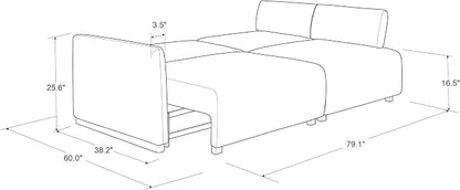 Serta Vail 86" Convertible Sleeper Sofa, Queen Size, Wall-Hugging Dreamglide - Image 11