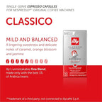 Illy Espresso Compatible Capsules - Single-Serve Coffee Capsules & Pods - Classico Roast - Notes Of Caramel, Orange Blossom & Jasmine Coffee Pods - For Nespresso Coffee Machines – 10 Count