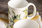 Maison d' Hermine Coffee Mug with Handles Fine Bone China Mugs Pack of Two Tea Cups for Hot Beverages Cappuccino Latte Home Restaurant Office Perfect for Gift (Limoncello, 12 Ounce)