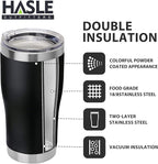 HASLE OUTFITTERS 20 oz Tumbler Bulk, Stainless Steel Tumblers with Lid, Vacuum Insulated Tumbler, Double Wall Tumbler Cup, coffee mugs, Black, 6 Pack