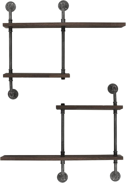 Industrial Pipe Shelving Wall Mounted, Rustic Floating Shelves Wall Shelf Unit by THRONKENGER