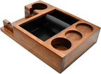 13.4'' Large Espresso Knock Box and Tamping Station, Solid Wood Espresso Accessories Organizer Box for 51MM-58MM Tamper, Distributor, Portafilter, High-Capacity Espresso Coffee Organizer