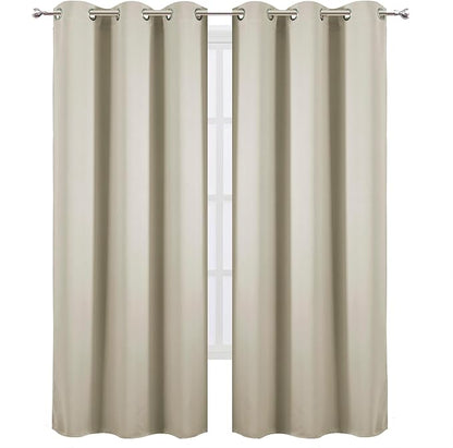 Light Beige Blackout Curtains 34 x 84 Inch Length/Set of 2 Curtain - Image 2