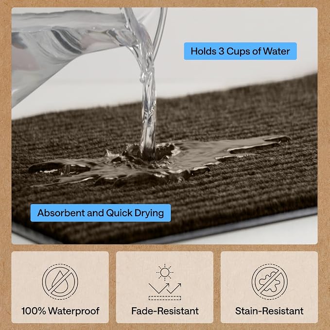 GORILLA GRIP Waterproof Traffic Guard Door Mat, Indoor Outdoor Heavy Duty - Image 5