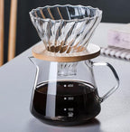 Pour Over Coffee Maker - 20 OZ /600ML Glass Carafe Coffee Server with Glass Coffee Dripper/Filter, Drip Coffee Maker Set for Home or Office, 1-5 Cups