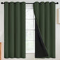 SimpleHome Greyish Green 100% Blackout Curtains Room Darken Living Room 63L | by SimpleHome