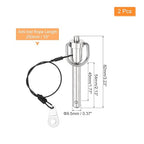 uxcell 2 Pcs Quick Release Pin, 3/8" x 1.77"(Dia. x L) Push-Button Ball Locking Pin 304 Stainless Steel Ring Handle Locking Pin with Wire for Audio Bimini Top Marine, Silver