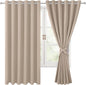 Grommet Blackout Curtains for Bedroom 70 x 63 Inches Camel 2 Panels | Thermal by Hiasan