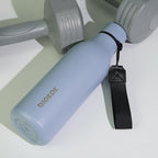 BJPKPK Insulated Water Bottles, 18 oz Stainless Steel Metal Water Bottle with Strap, BPA Free Leak Proof Thermos, Mugs, Flasks, Reusable Thermos for Sports & Travel, Mist Grey