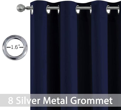 Yakamok Navy Blue Room Darkening Window Curtains 52x36 Inch - Image 2