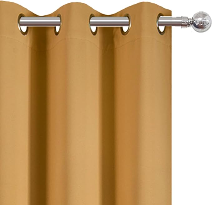 Mustard Yellow Blackout Curtains/38 x 54 Inch/Set of Two Panels Grommet Living - Image 6