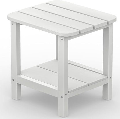 SERWALL Double Adirondack Side Table End Table- White by SERWALL