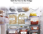 192pcs Labels for Jars Removable Waterproof Write-on Bottle Labels Stickers with Silver Border for Organizing Home Kitchen Pantry Food Storage Containers Spice Jars Jam Cannings, with Marker Pen