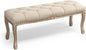 Cozyman Bedroom Bench, French Vintage Tufted Entryway Bench, 45.2" Carving by COZYMAN