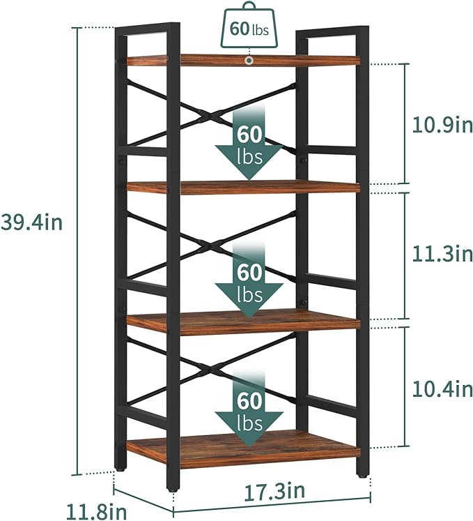 Yoobure 4 Tier Bookshelf - Image 3