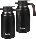 Carafes for Hot Liquids 70 oz - 12 Hour Stainless Steel Thermal Coffee Carafe-Insulated Coffee Carafes For Keeping Hot/Cold Coffee, Tea, Water, Drink Dispenser for Parties(2 Black)