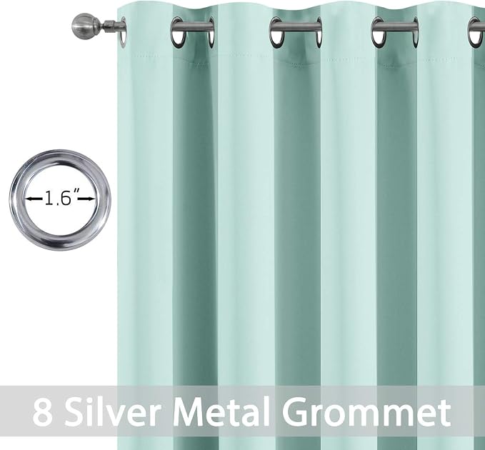 Yakamok Room Darkening Curtains 52x45 inch Length Aqua-Living Room | 2 panels - Image 2