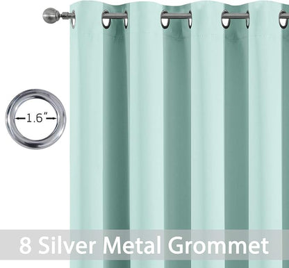 Yakamok Room Darkening Curtains 52x108 inch Length Aqua-Living Room | 2 panels - Image 2