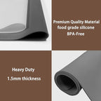 Silicone Mats for Kitchen Counter, 48"x32"(120cmx80cm) Large Heat Resistant Mat Kitchen Island Waterproof Countertop Protector Mat Nons-slip Extra Large Counter Mat, Dark Gray