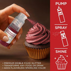 Bakell - Christmas Red Tinker Dust (4g, 1x Mini Spray Pump) Edible Glitter for Food, Desserts, and Beverages!