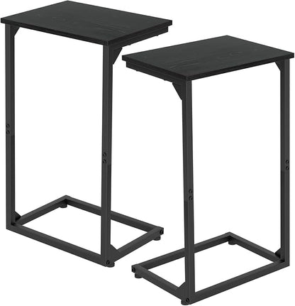 AMHANCIBLE C Shaped End Tables Set of 2, Couch Side Tables that Slide Under Sofa by AMHANCIBLE