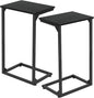 AMHANCIBLE C Shaped End Tables Set of 2, Couch Side Tables that Slide Under Sofa by AMHANCIBLE