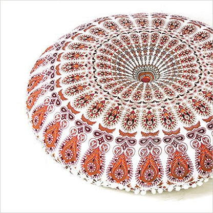 Mandala Floor Pillow Cover Meditation Cushion Seating Throw Hippie Round - Image 2