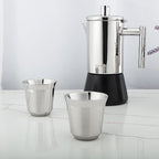 Easyworkz Stainless Steel Espresso Cup 2pcs Set Double Wall Insulated Metal Demitasse Cups 5 oz