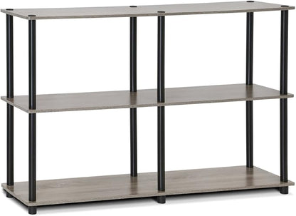 Furinno TURN-N-TUBE Storage Shelves, 3-Tier 47.4 Wide Book Shelf, Corner Shelf by Furinno-FitsYourSpaceFitsYourBudget