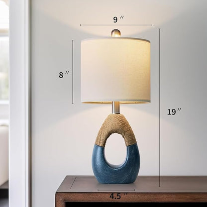 OYEARS 19" Boho Bedside Lamps Set of 2, Suitable - Image 3