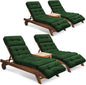 Outdoor Chaise Lounge Chair Cushion Set of 4, Thickened 74.4 x 22 x 4.7 Inches by Tycdiose