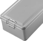 Metal Tin Box, Tinplate Metal Storage Tins Tea Container Rectangular Cookie Box With Lids For Storaging Cookies Snowflake Pastries Tea(L)