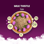 BLUE TEA - Milk Thistle Tea - 100 Count - Pyramid Plant Based Tea Bag | Liver Cleaning and Immune Support | Milk Thistle Seeds - Caffeine Free - Herbal Tea - Non Bitter | Zipper Pack