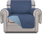 Easy-Going Reversible Couch Cover, Small Chair, Dark Blue/Light Blue | Machine by Easy-Going