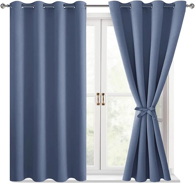 Blackout Curtains for Bedroom, 52 x 45 Inch, 2 Panels | Thermal Insulated & by Hiasan