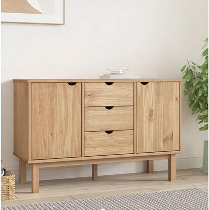 Scandinavian Sideboard with 5 Compartments, 3 Drawers and 2 Solid Wood Doors in by QZZCED