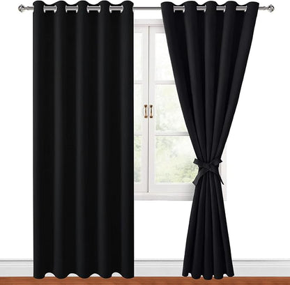 Blackout Curtains for Bedroom, 60 x 84 Inches Long, 2 Panels, Window Curtains by Hiasan