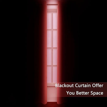 Blackout Curtains 52 x 84 inch/Bright Red Curtains Set of 2 Panels/Thermal - Image 3