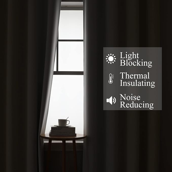 Beige and Greyish White Ombre Blackout Curtains Living Room 72 Inches Long | - Image 3