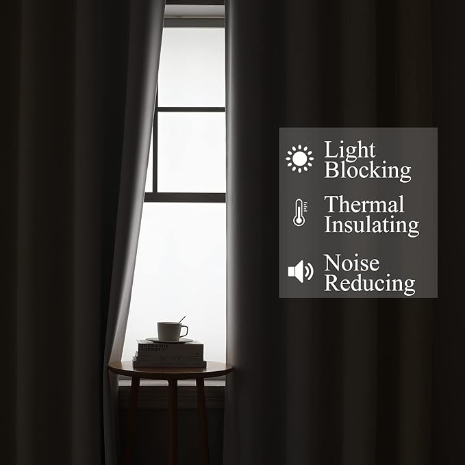 Beige and Grayish White Ombre Blackout Curtains - Image 3