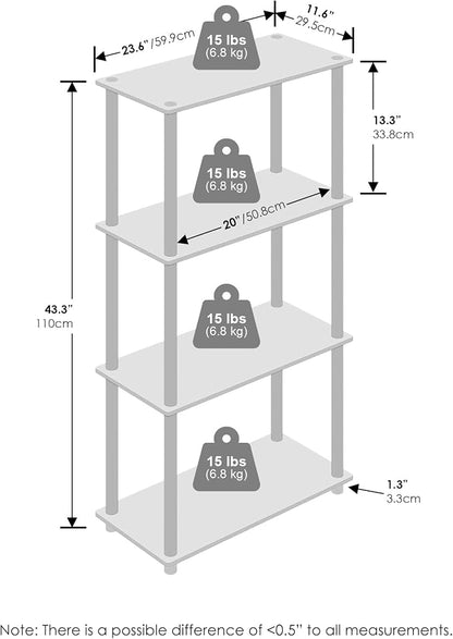 Furinno Turn-N-Tube Book Shelf, 4-Tier Bookshelf, Bookcase - Image 4
