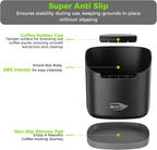 IKAPE Espresso Knock Box for Coffee Grounds, Barista Tool Enhanced for Better Manipulation - Black Espresso Machine Coffee Puck Disposal Box