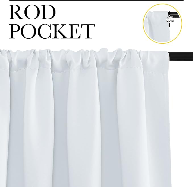 NICETOWN Greyish White Bedroom Curtain Panels - Image 3
