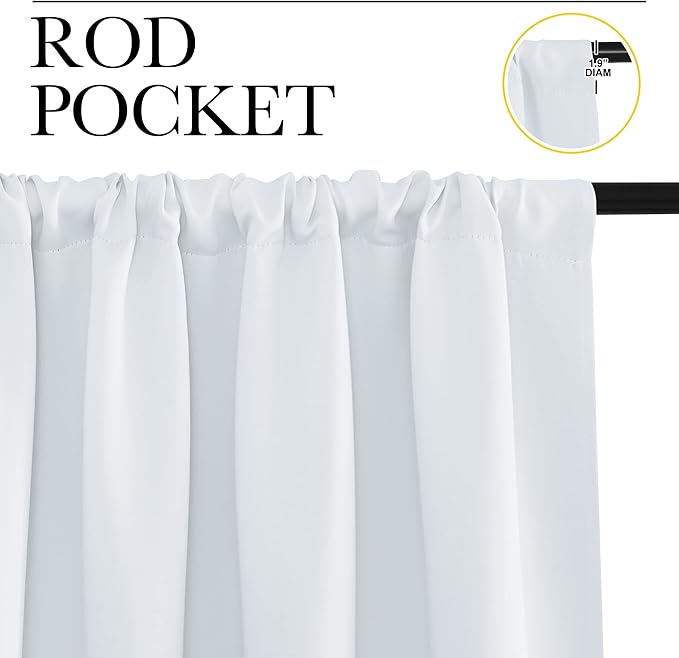 NICETOWN Greyish White Window Curtain Panels - Image 2