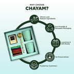 CHAYAM Luxury Tea Gift Set |10 Tea Bags, Lavender Vanilla Loose Leaf 50g/1.76oz, 2 Ceramic Cups & Premium Lead-Free Brass Infuser | Gift for Women & Tea Lovers