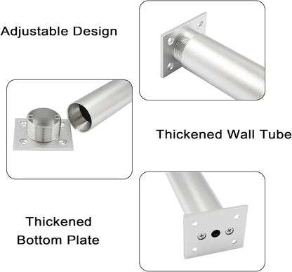 Set of 4 Aluminum Alloy Furniture Legs 10 Inch Height, 1.5 Inch Diameter - Image 4