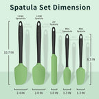 Coukre Silicone Spatula Set of 5,High Temperature Resistant, Food Grade Silicone, Dishwasher Safe, for Baking, Cooking (5, Grass Green)