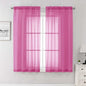 Hot Pink Sheer Curtains 63 Inch Length 2 Pcs, Solid Voile Long Light Filtering by Lecloud